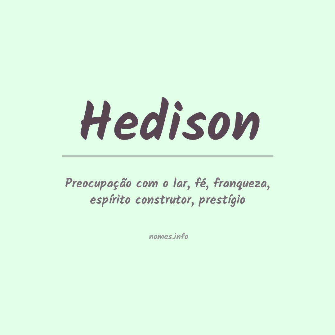 Significado do nome Hedison