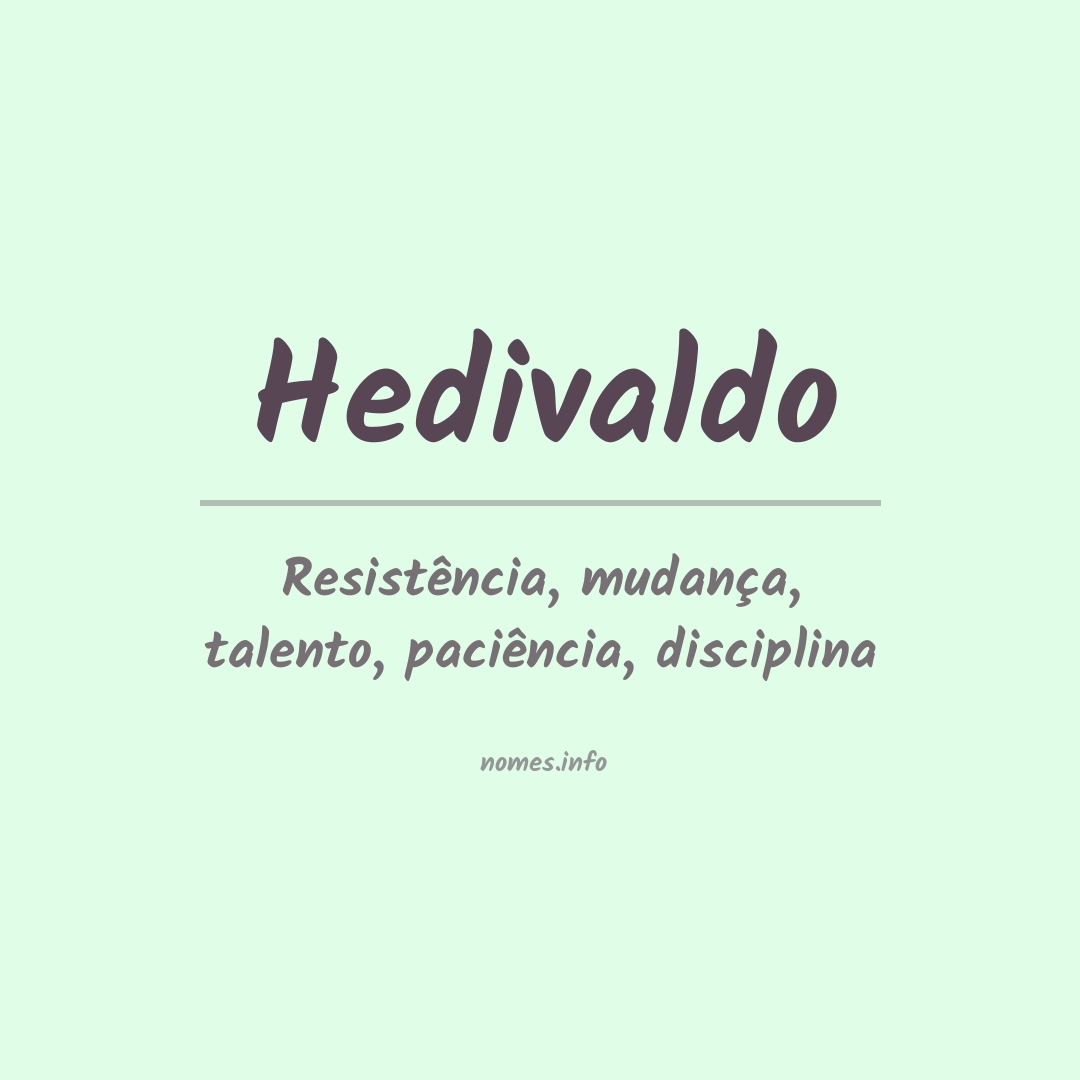 Significado do nome Hedivaldo