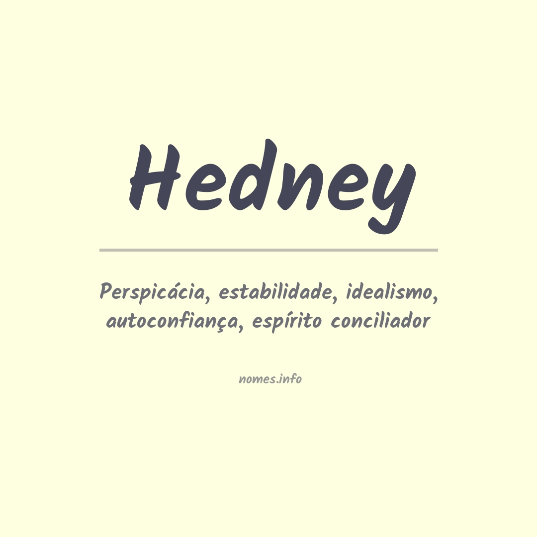 Significado do nome Hedney