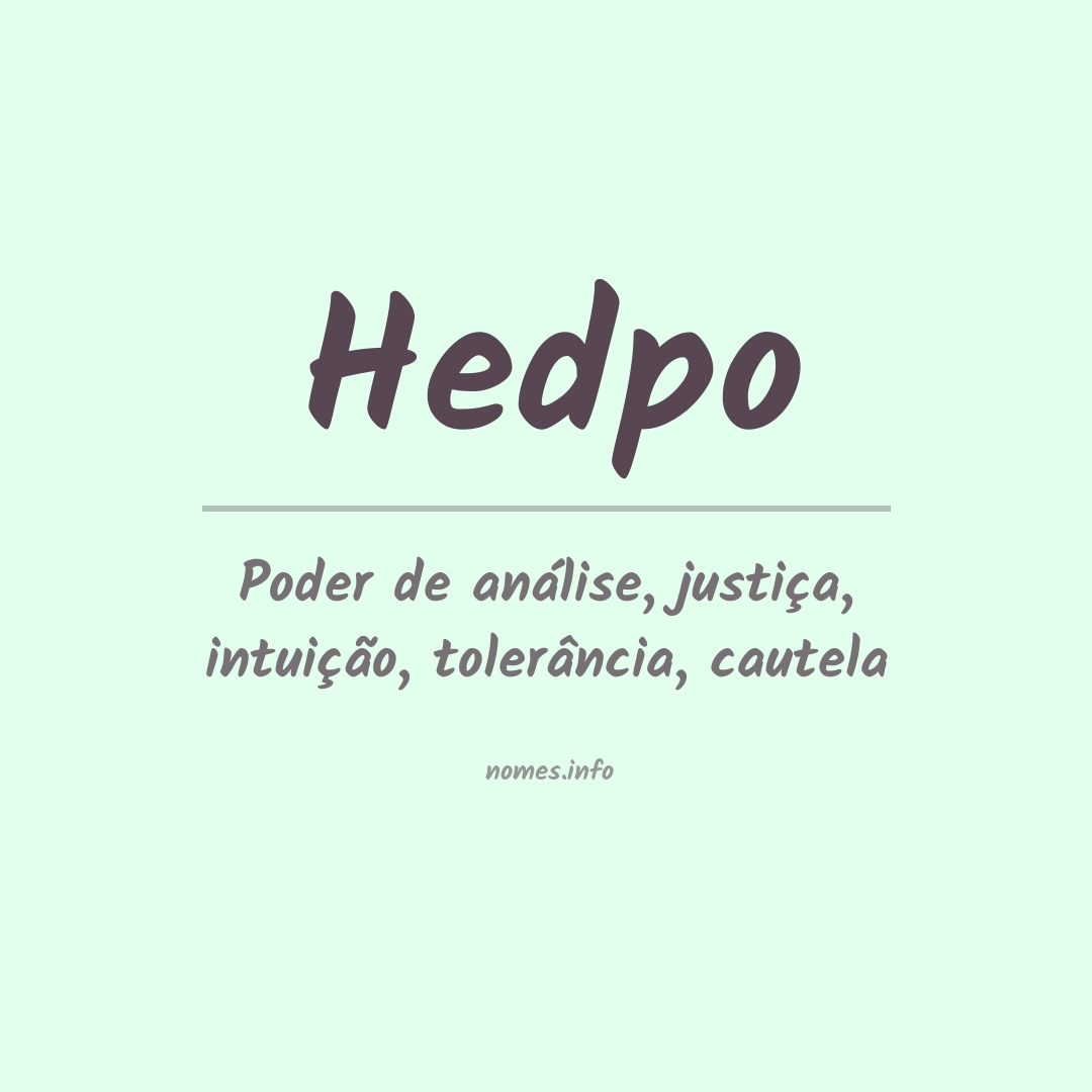 Significado do nome Hedpo