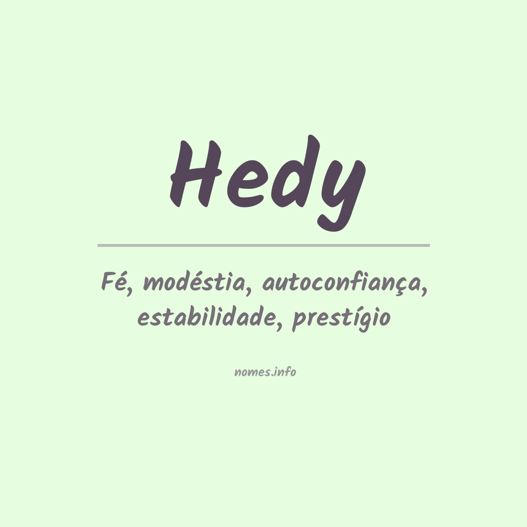 Significado do nome Hedy