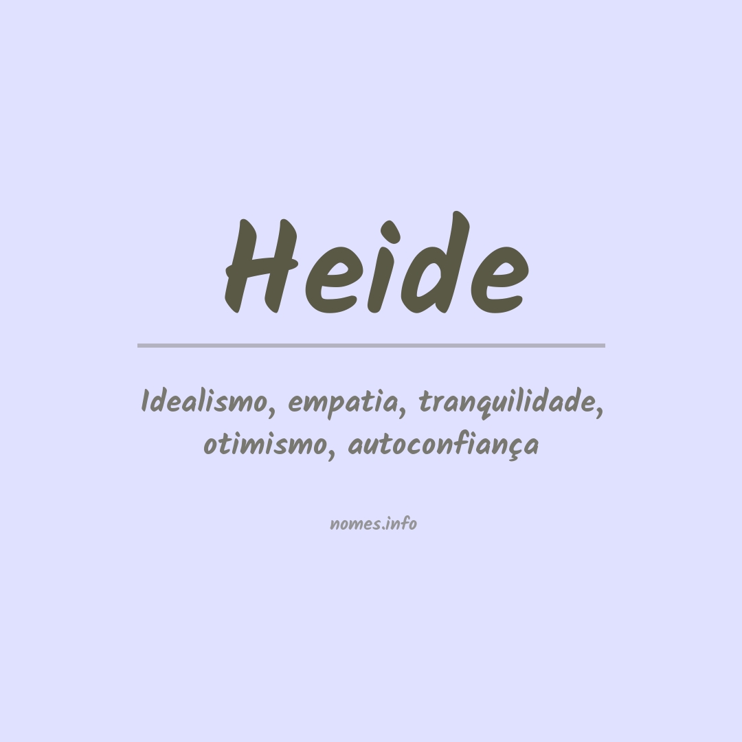 Significado do nome Heide