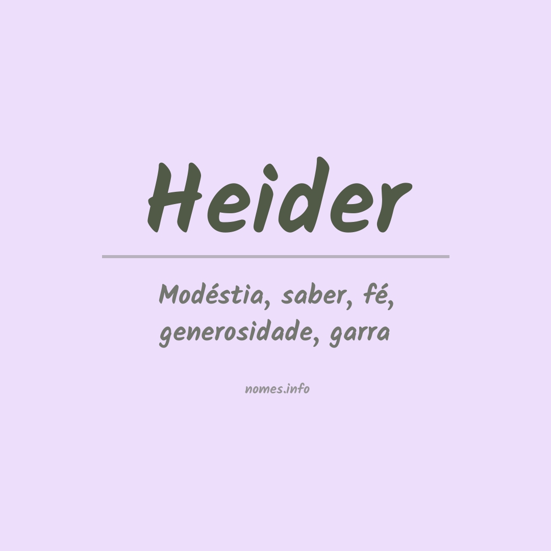 Significado do nome Heider