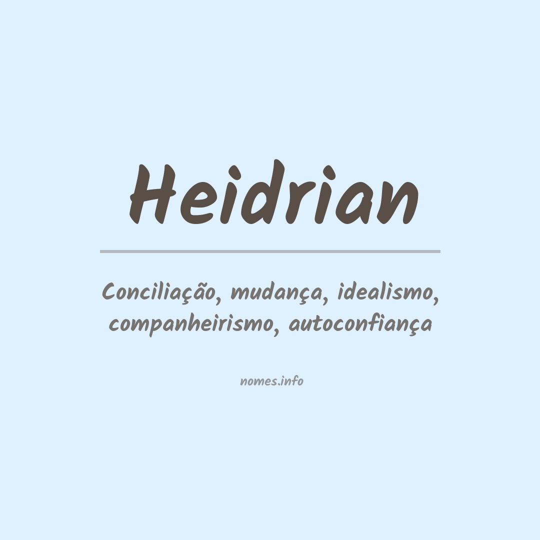 Significado do nome Heidrian