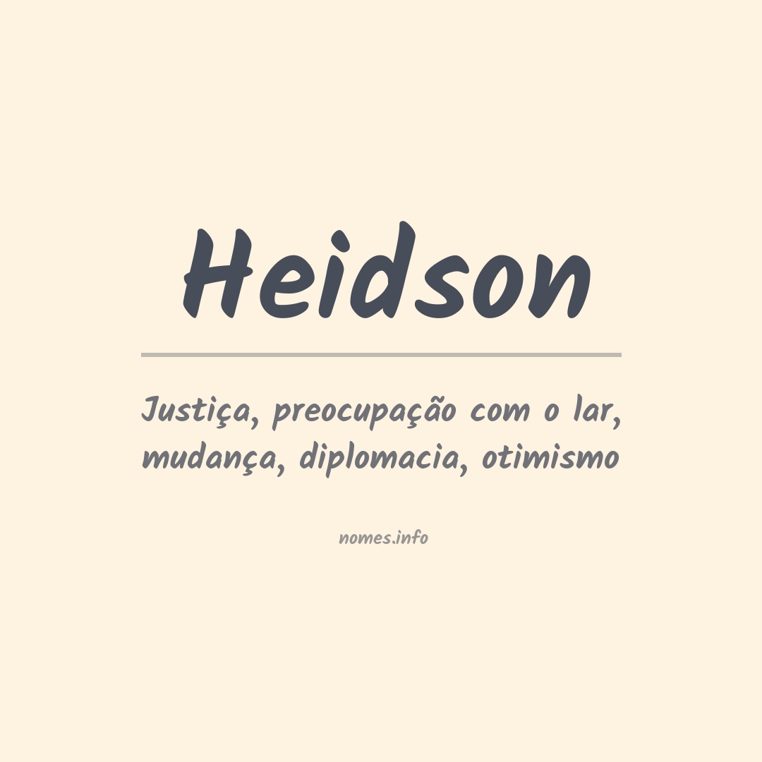 Significado do nome Heidson