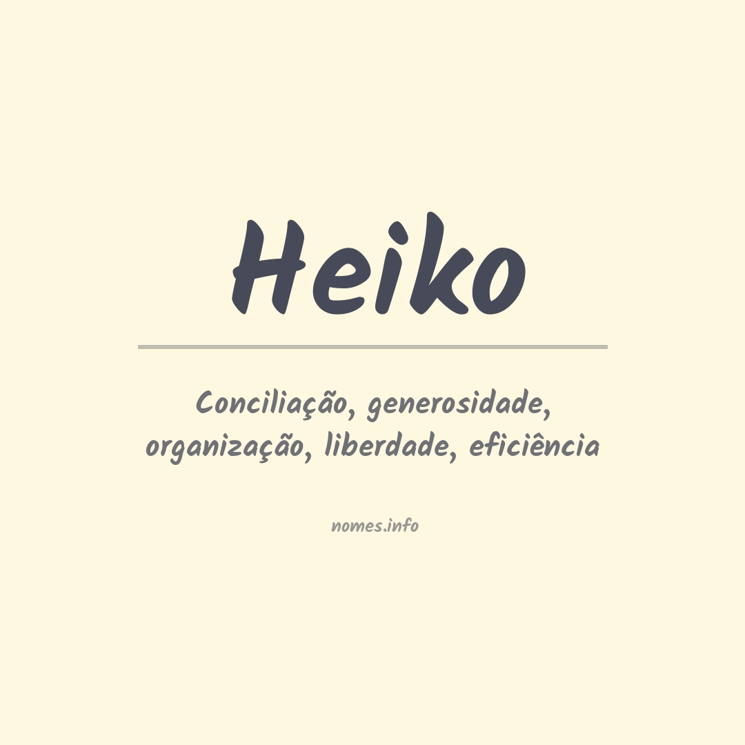 Significado do nome Heiko