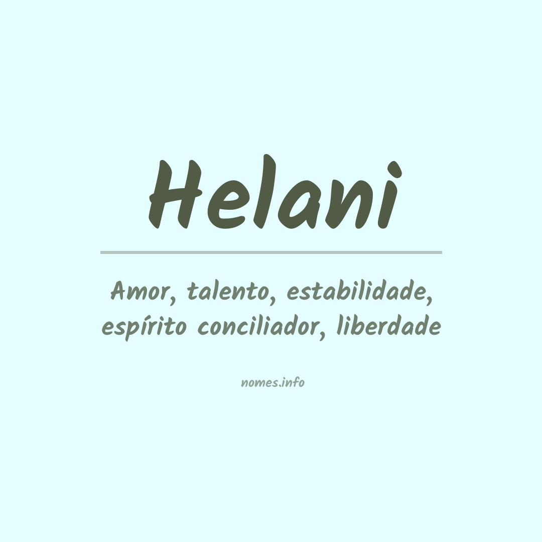 Significado do nome Helani