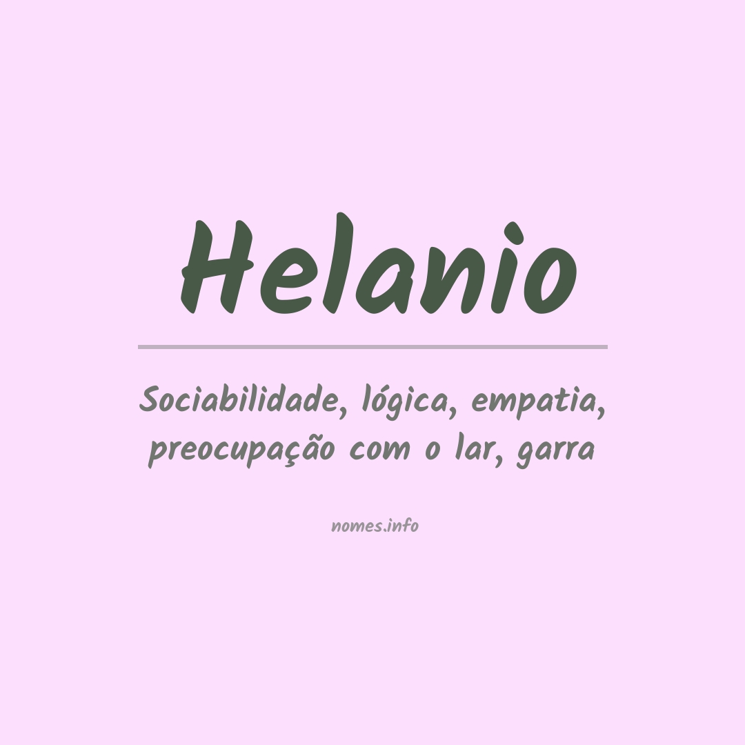 Significado do nome Helanio