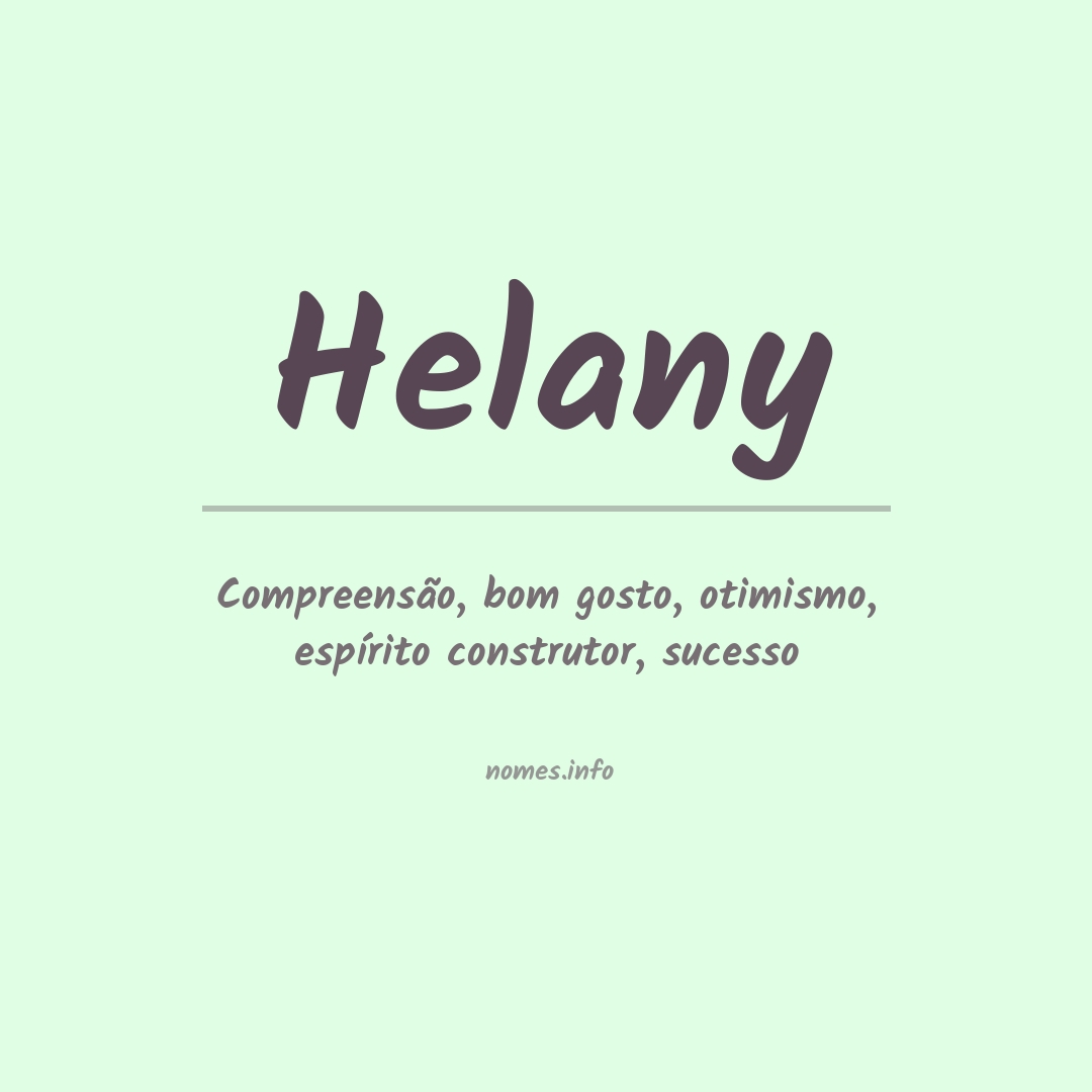 Significado do nome Helany