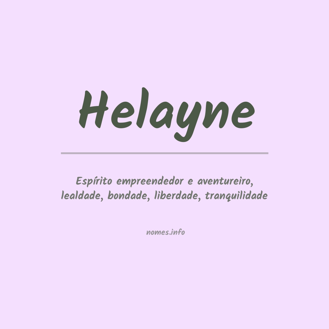 Significado do nome Helayne