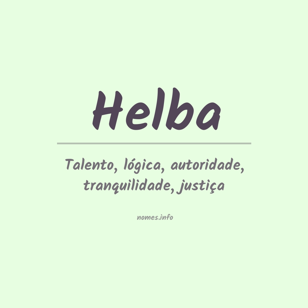 Significado do nome Helba