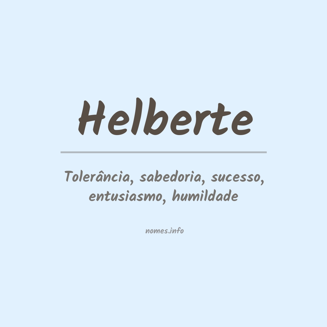 Significado do nome Helberte