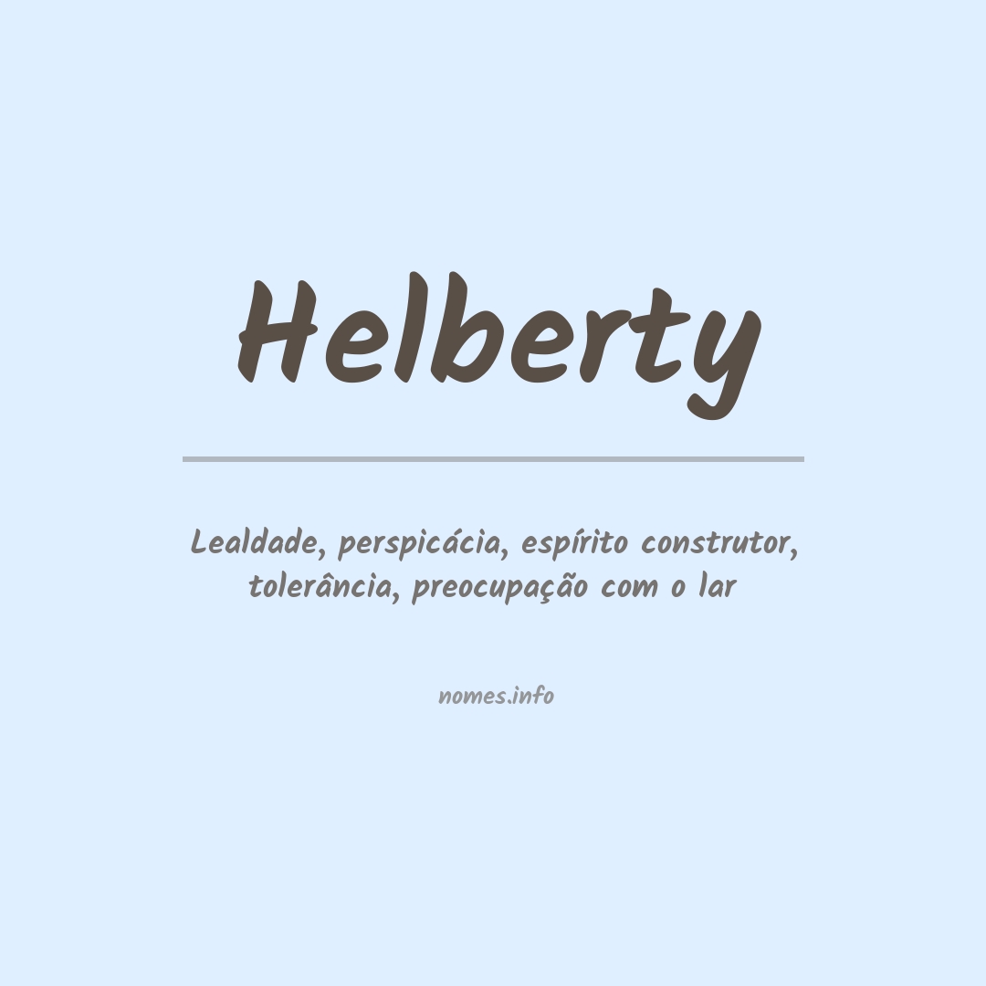 Significado do nome Helberty