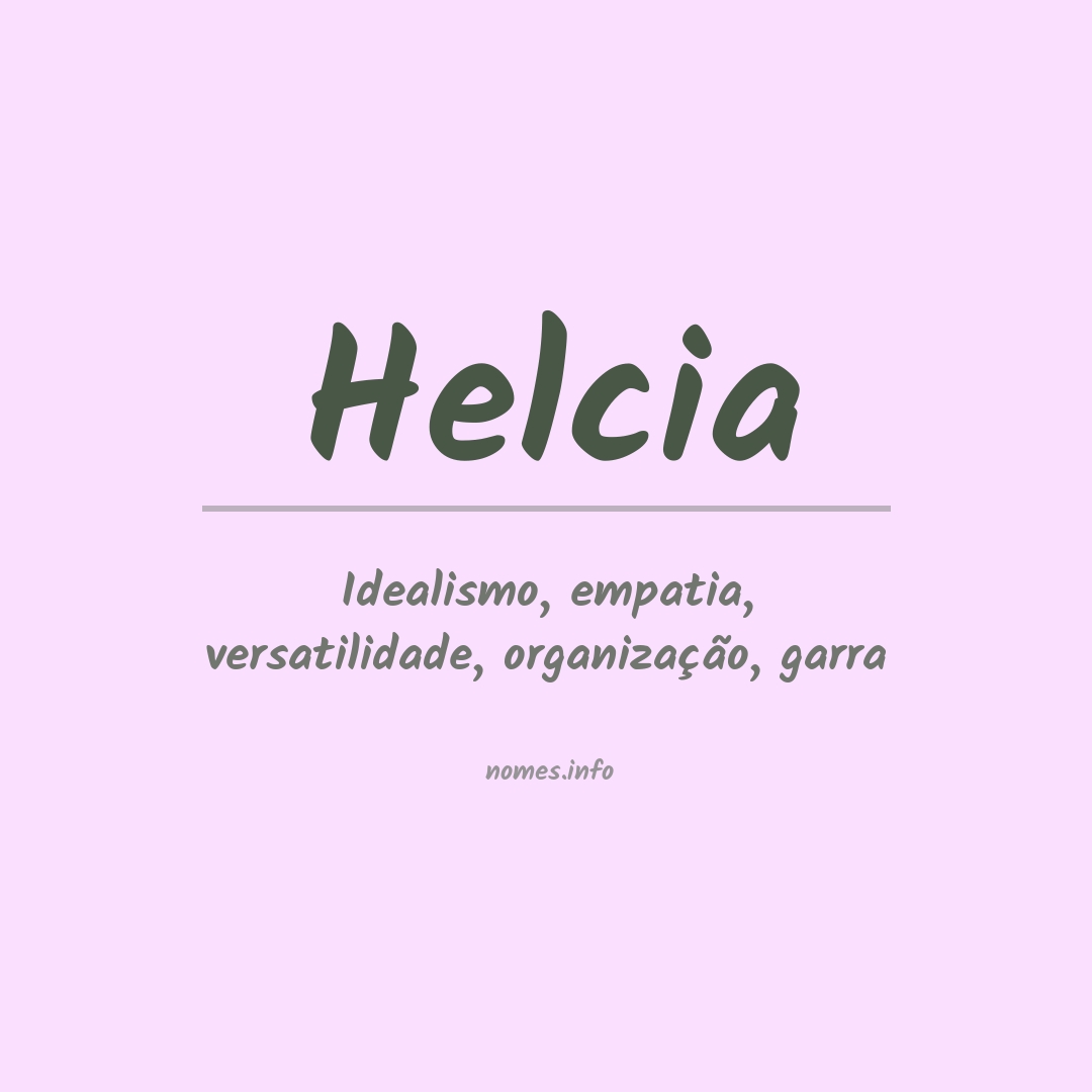 Significado do nome Helcia