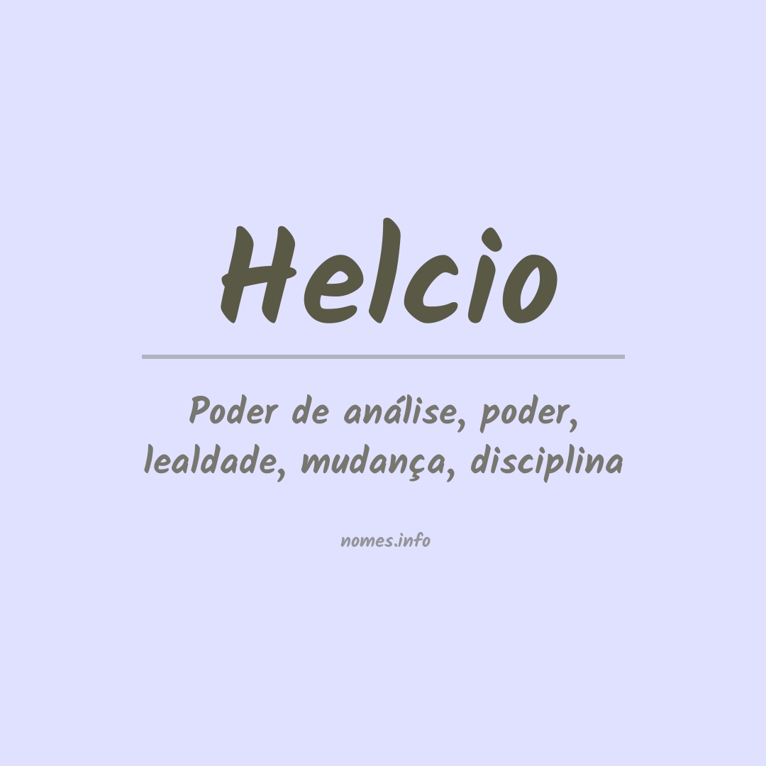 Significado do nome Helcio