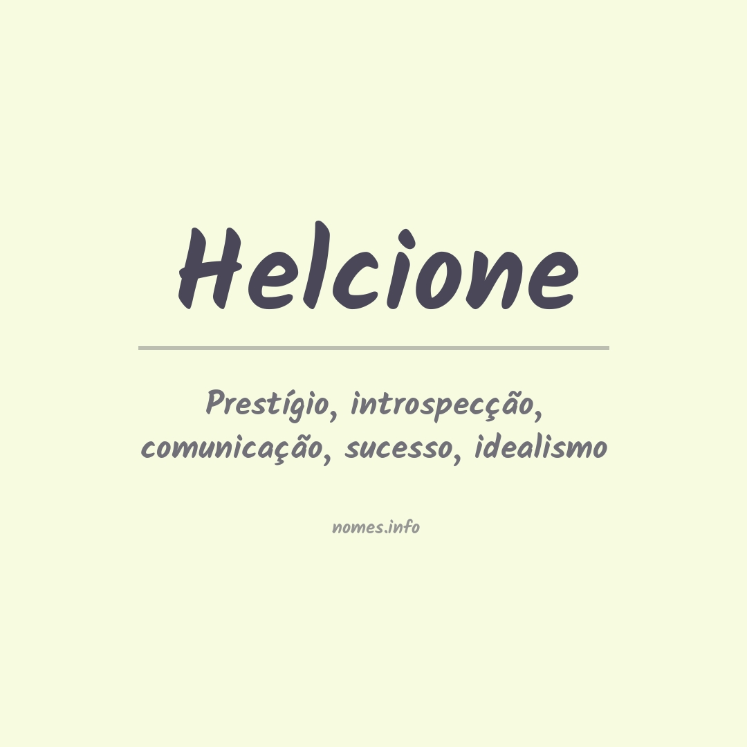 Significado do nome Helcione