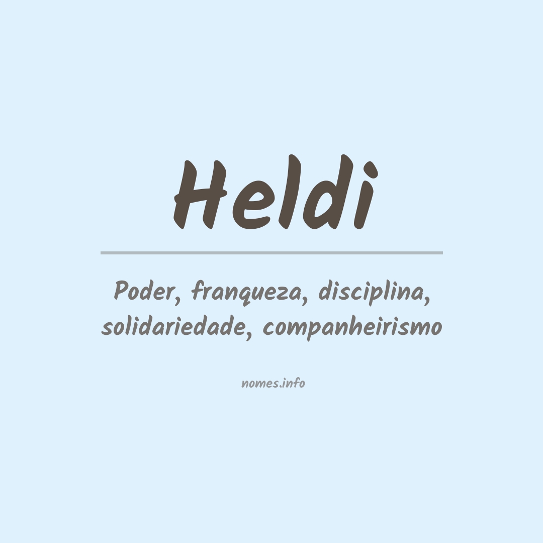 Significado do nome Heldi