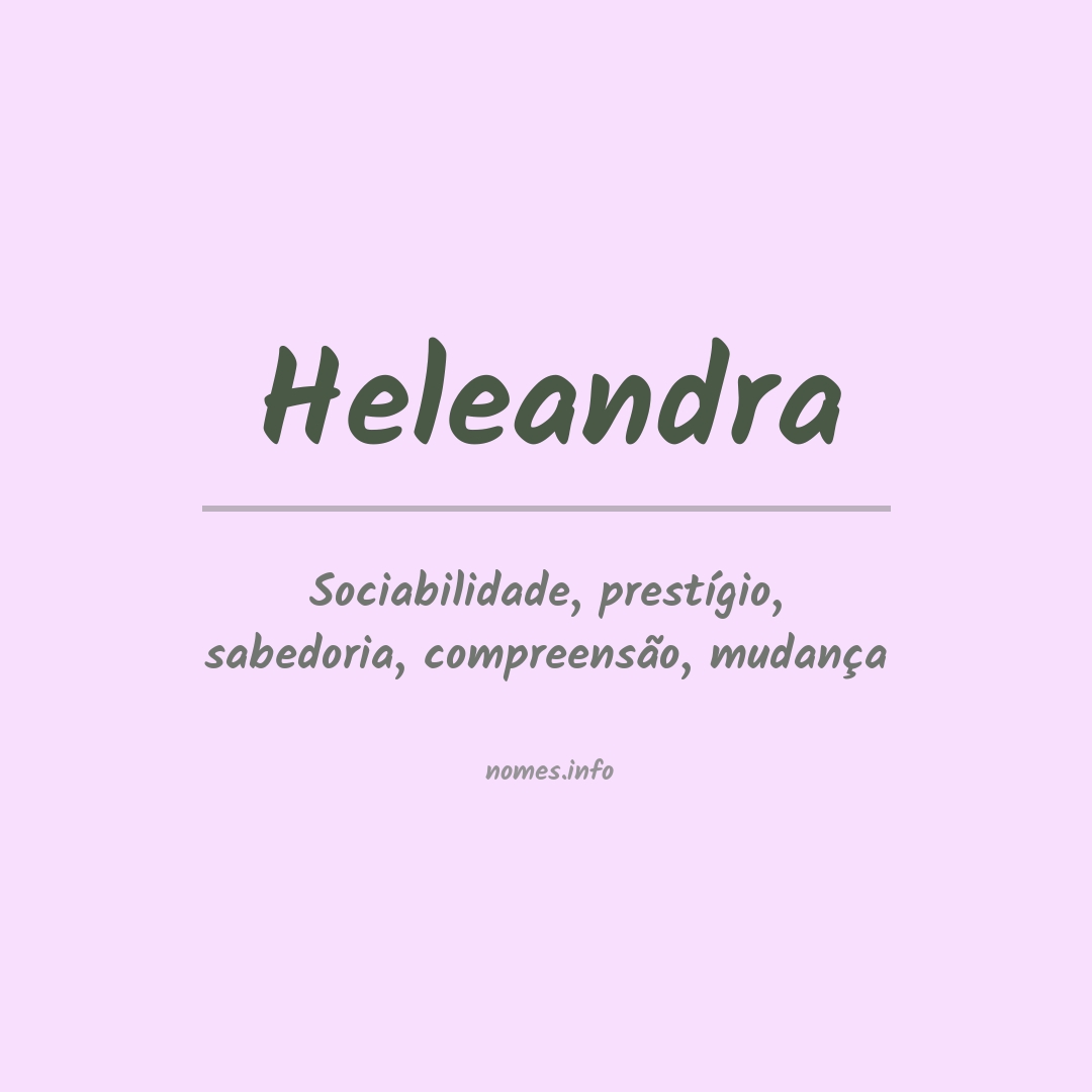 Significado do nome Heleandra