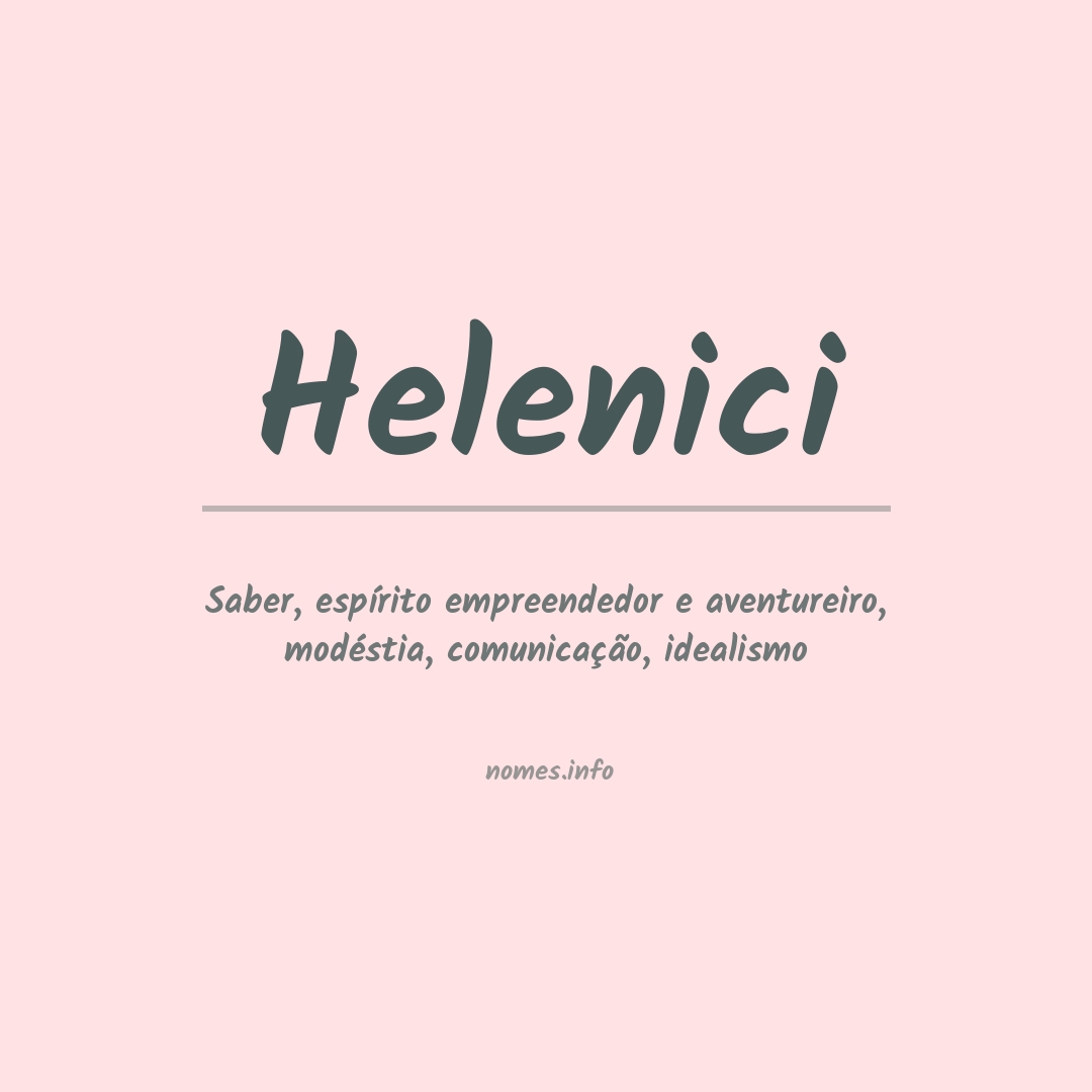 Significado do nome Helenici