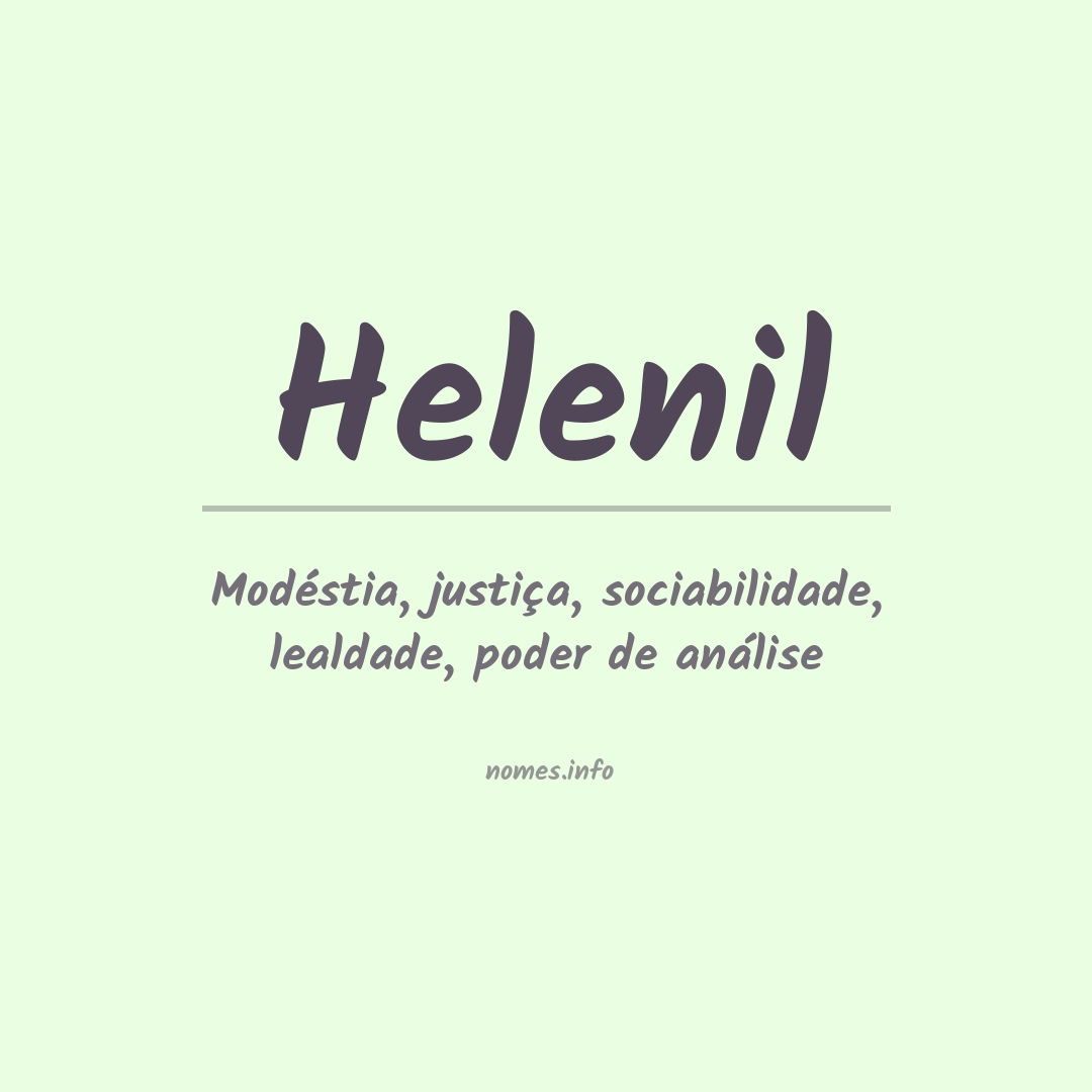 Significado do nome Helenil