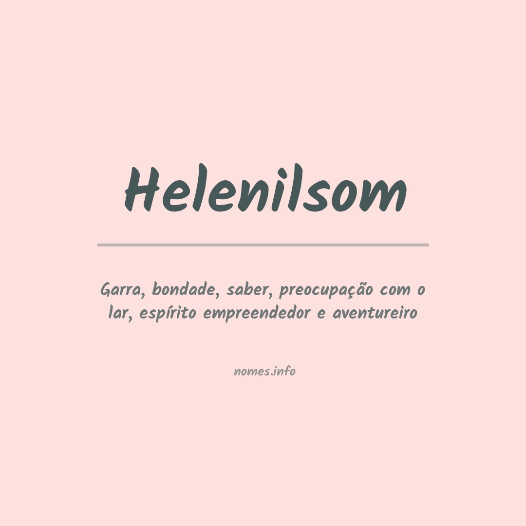 Significado do nome Helenilsom