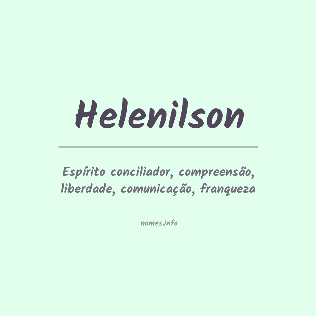 Significado do nome Helenilson