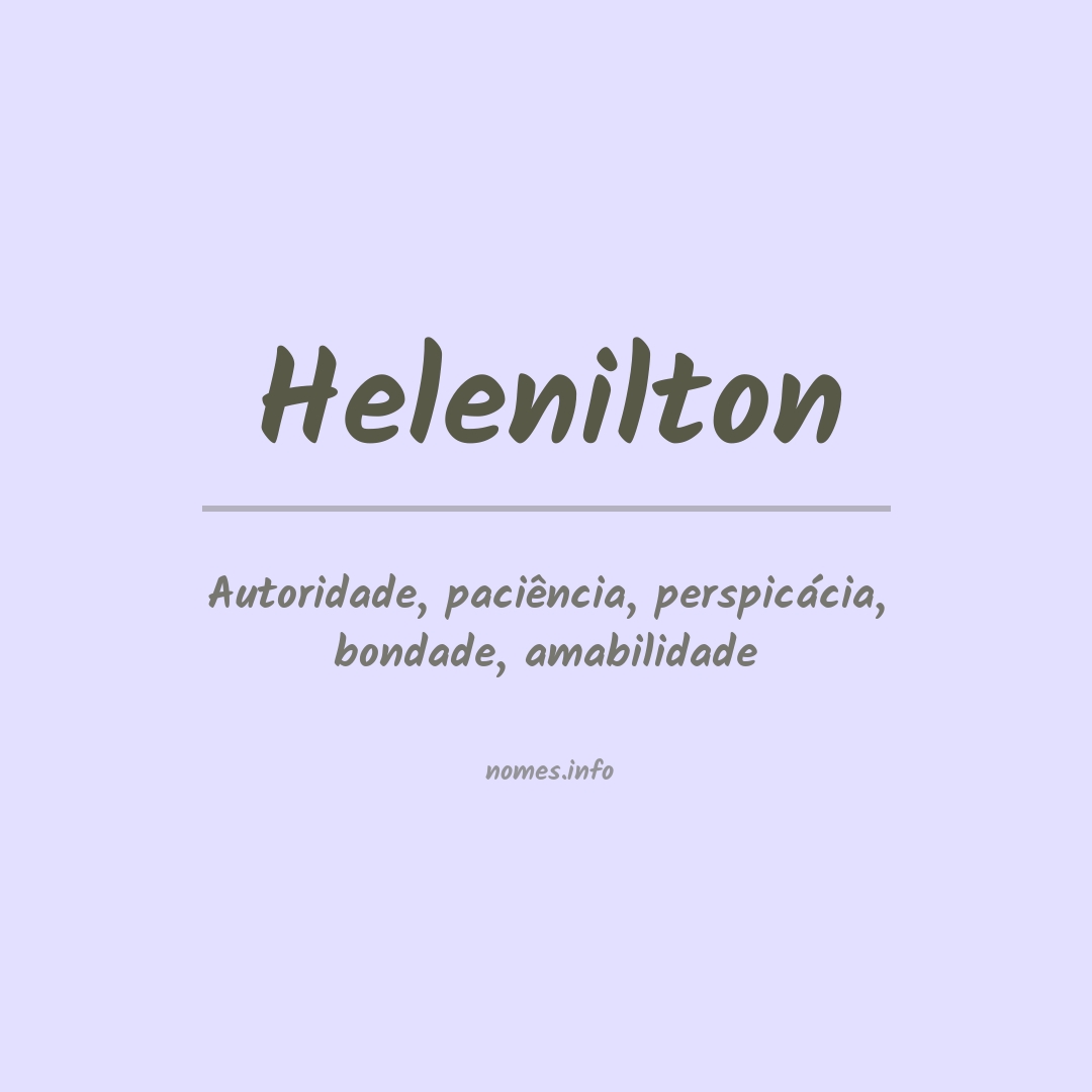 Significado do nome Helenilton