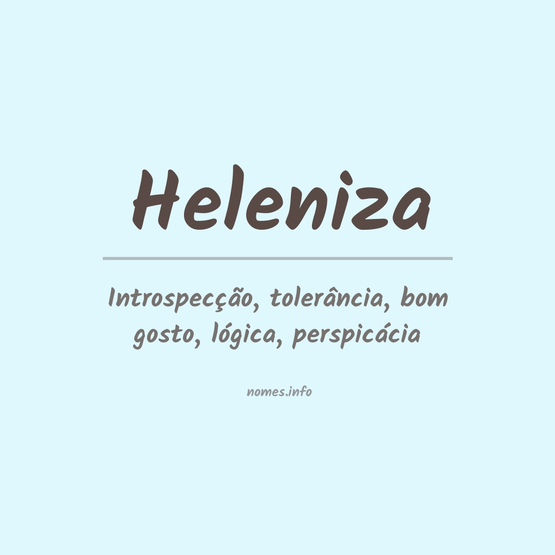 Significado do nome Heleniza