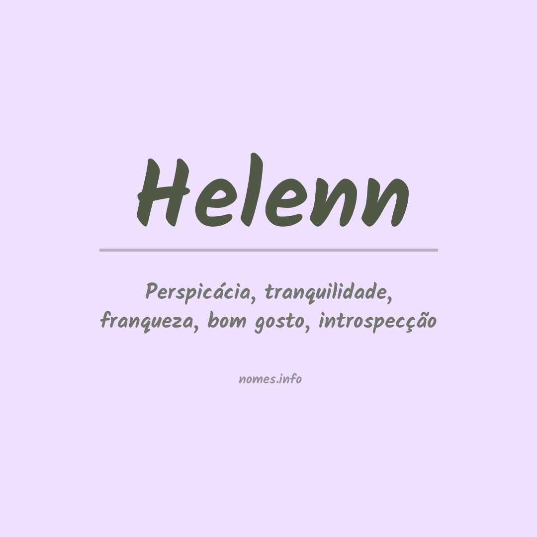 Significado do nome Helenn