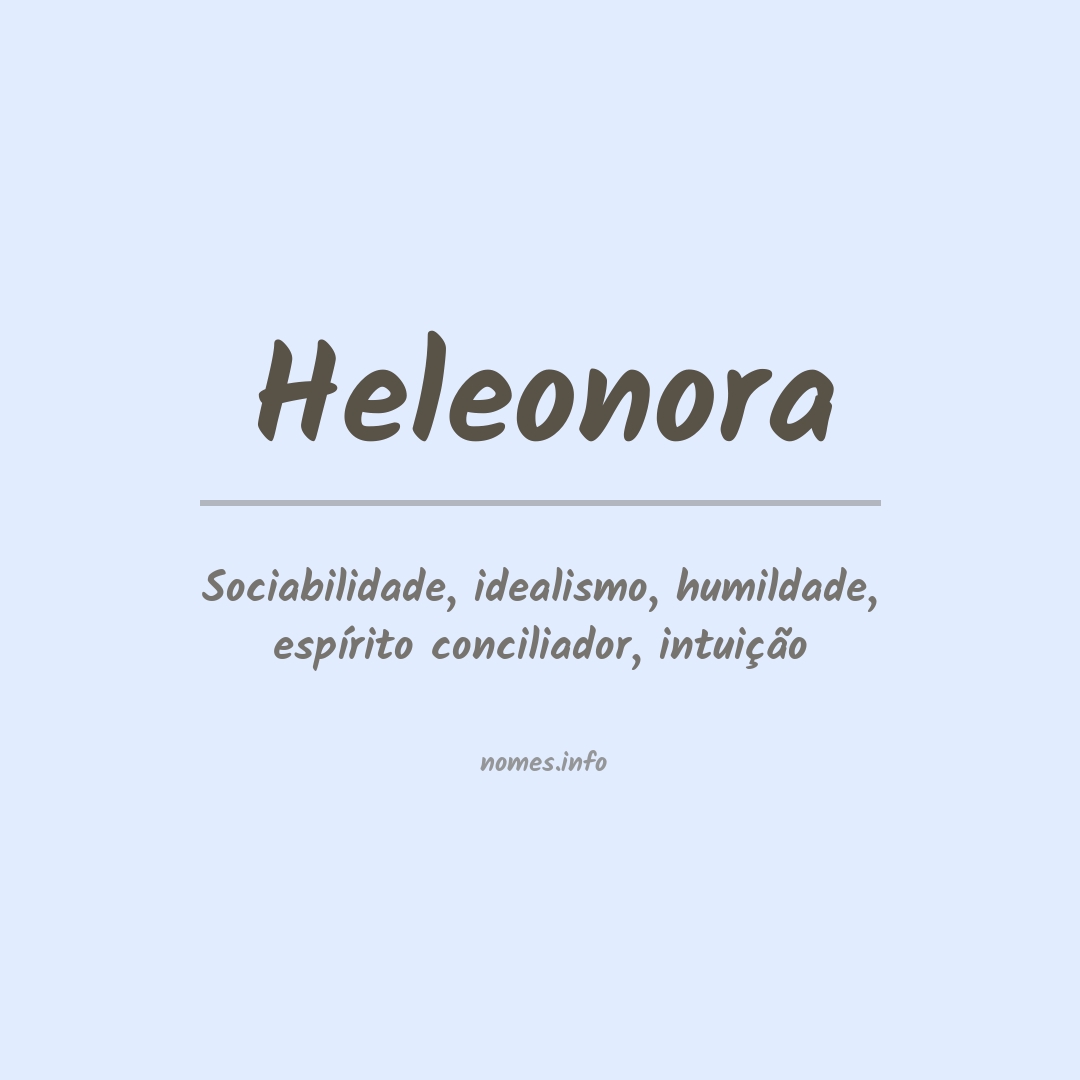 Significado do nome Heleonora
