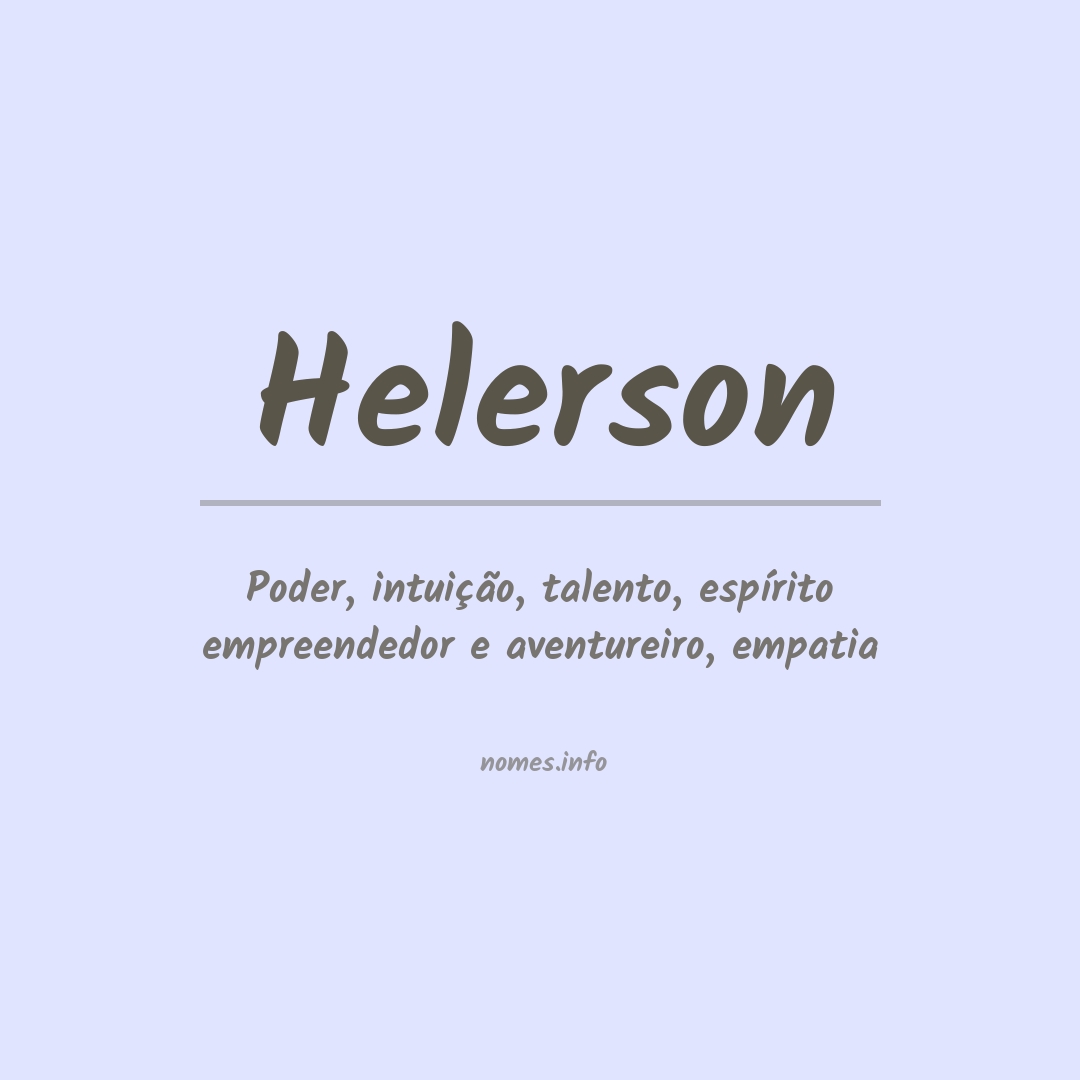 Significado do nome Helerson