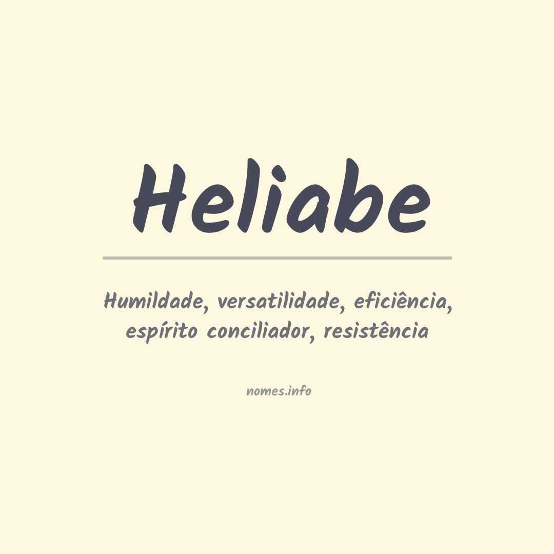 Significado do nome Heliabe