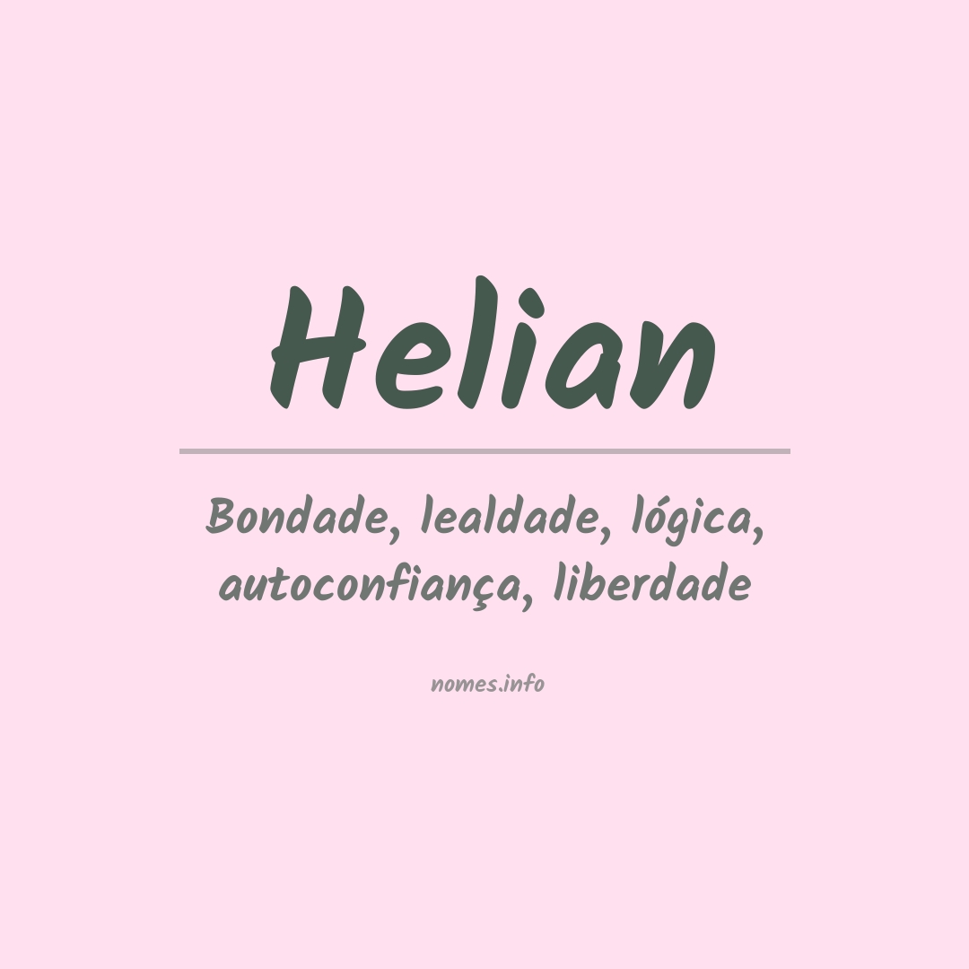 Significado do nome Helian