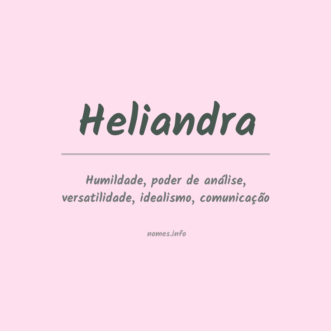 Significado do nome Heliandra