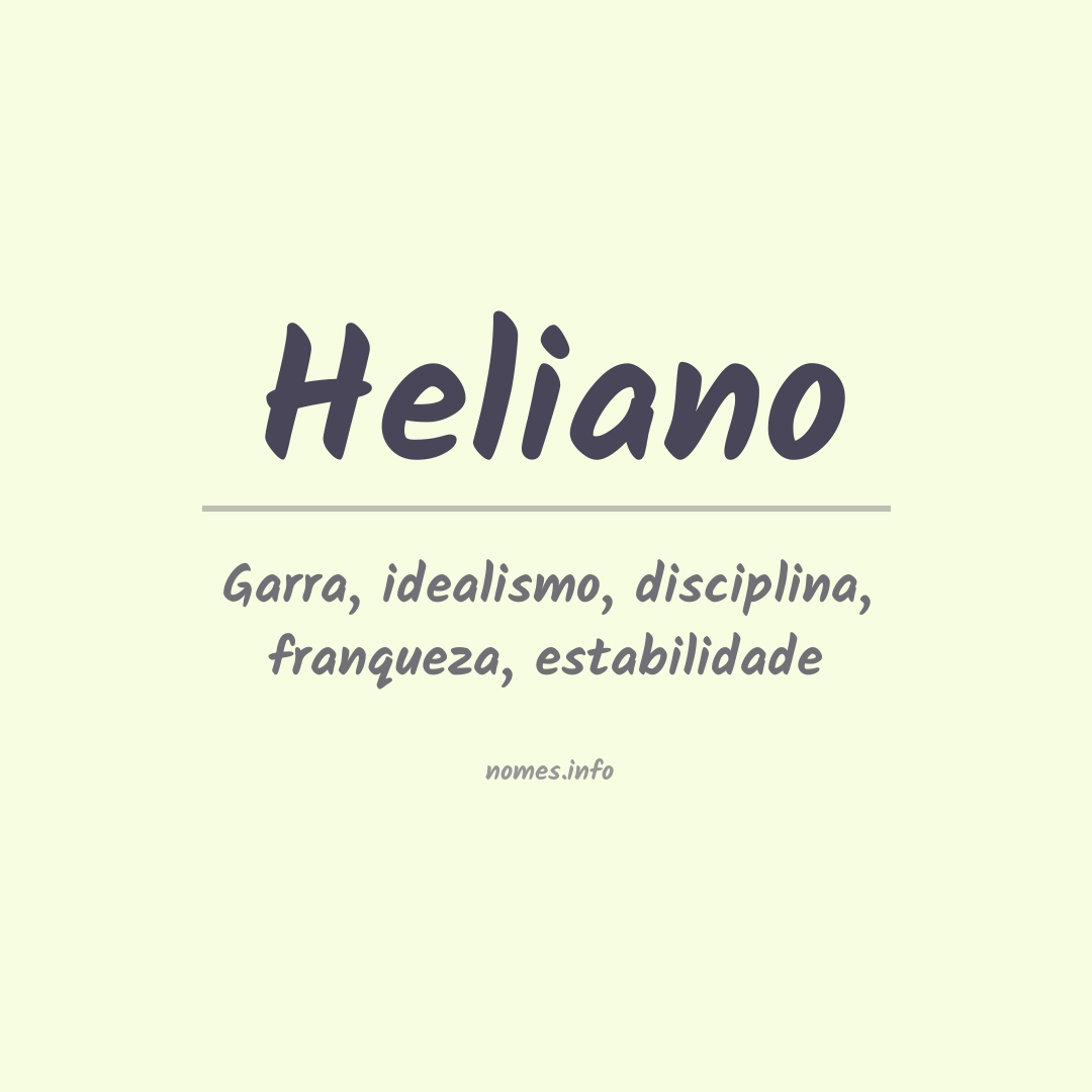 Significado do nome Heliano