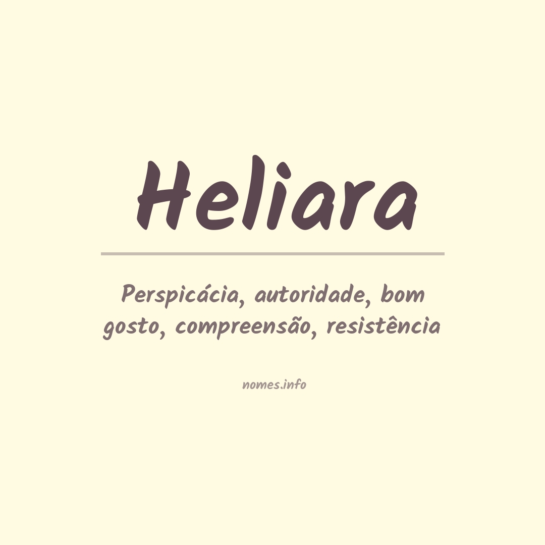 Significado do nome Heliara