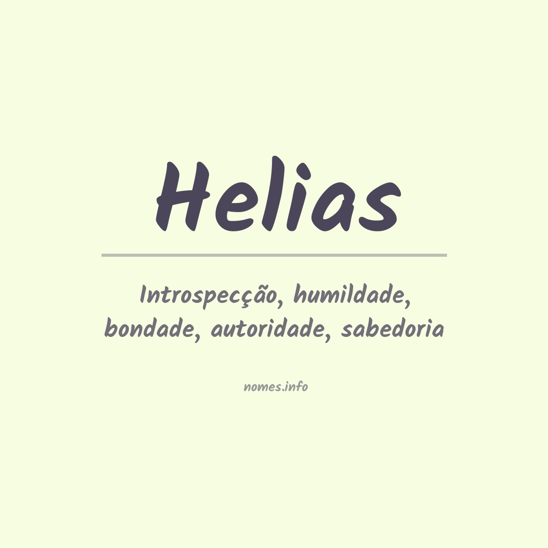 Significado do nome Helias