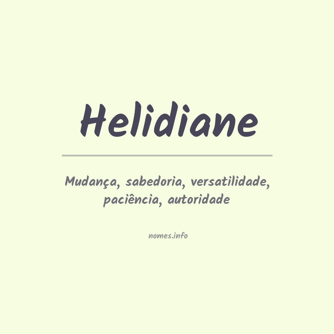 Significado do nome Helidiane