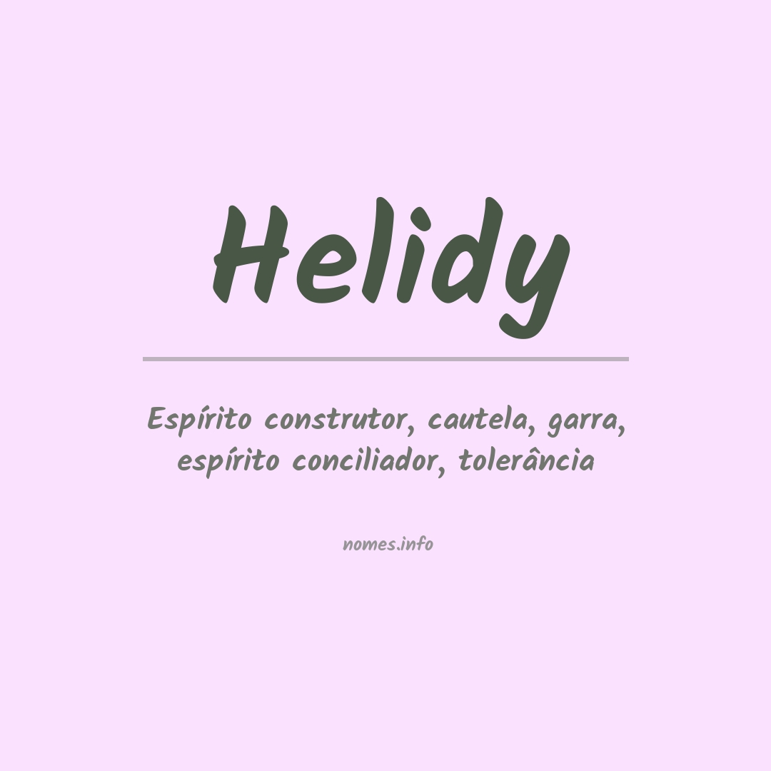 Significado do nome Helidy