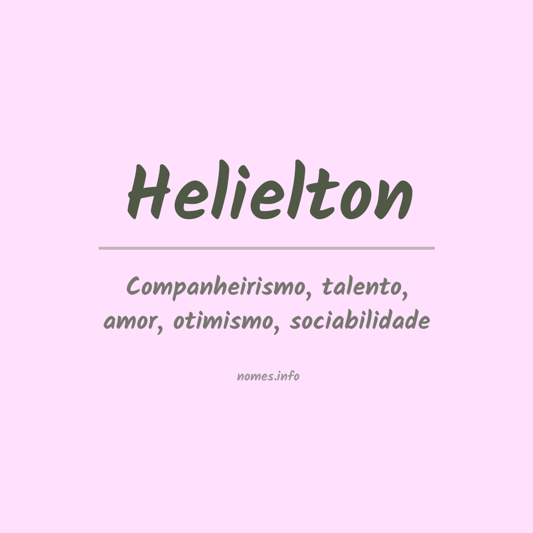 Significado do nome Helielton