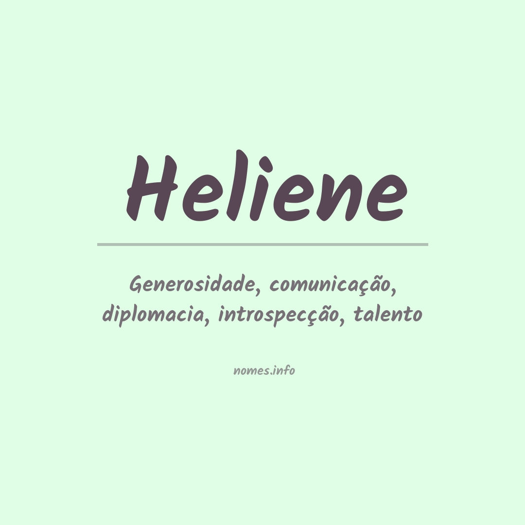 Significado do nome Heliene