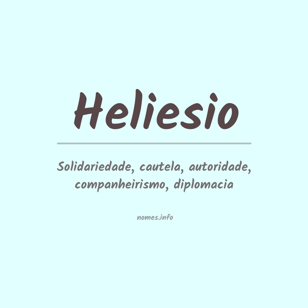 Significado do nome Heliesio