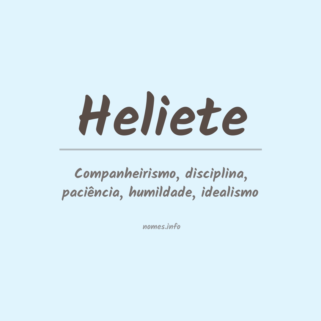 Significado do nome Heliete