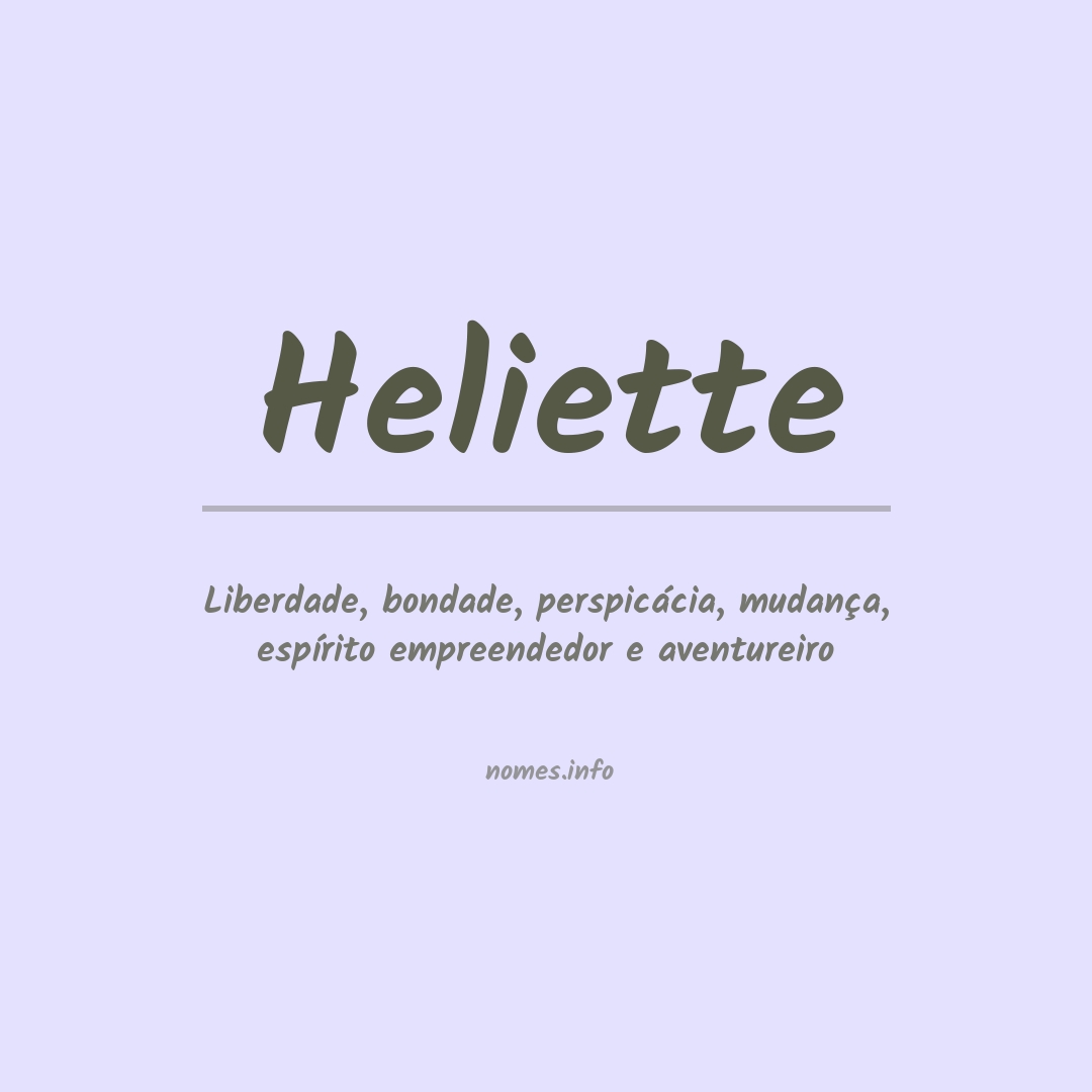 Significado do nome Heliette