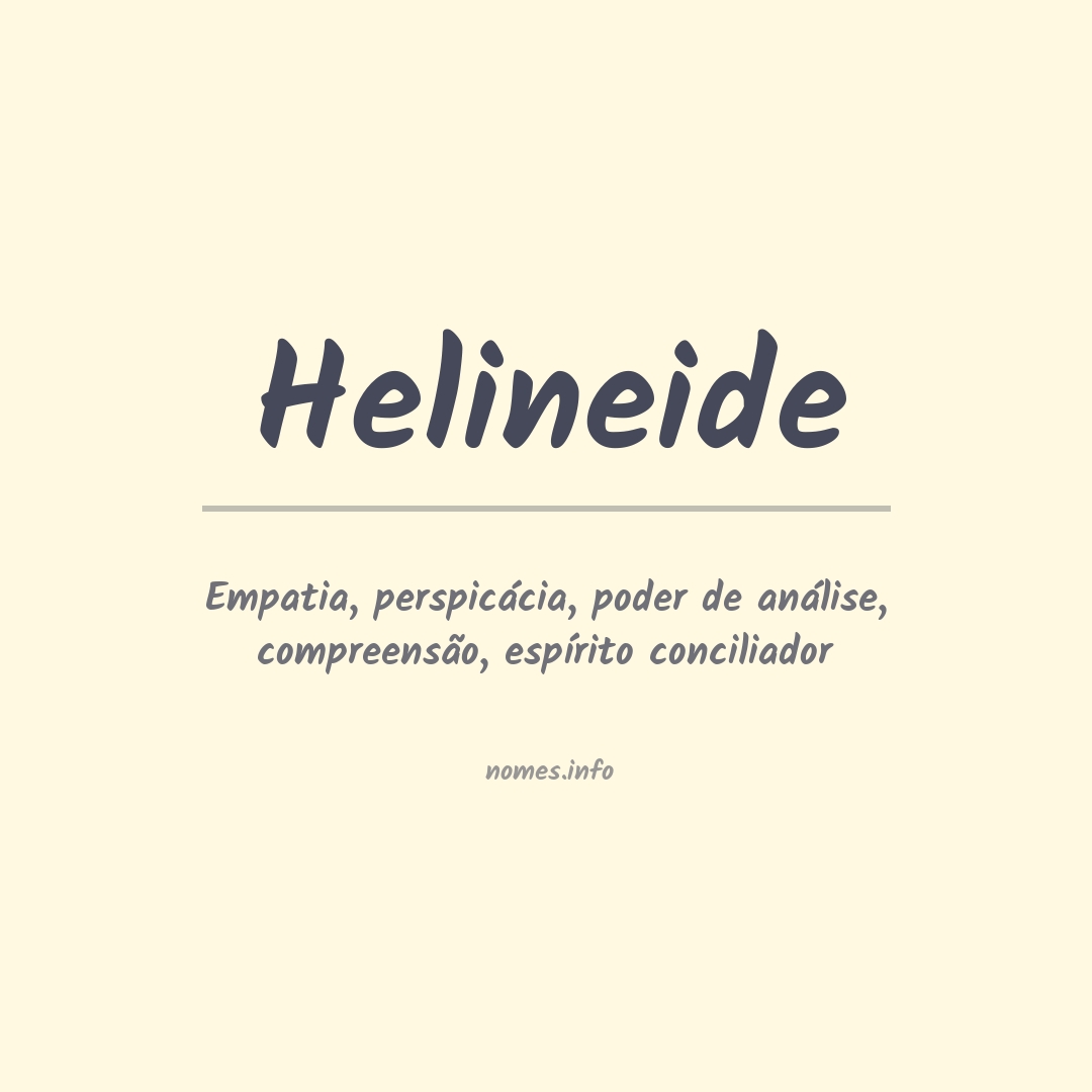 Significado do nome Helineide