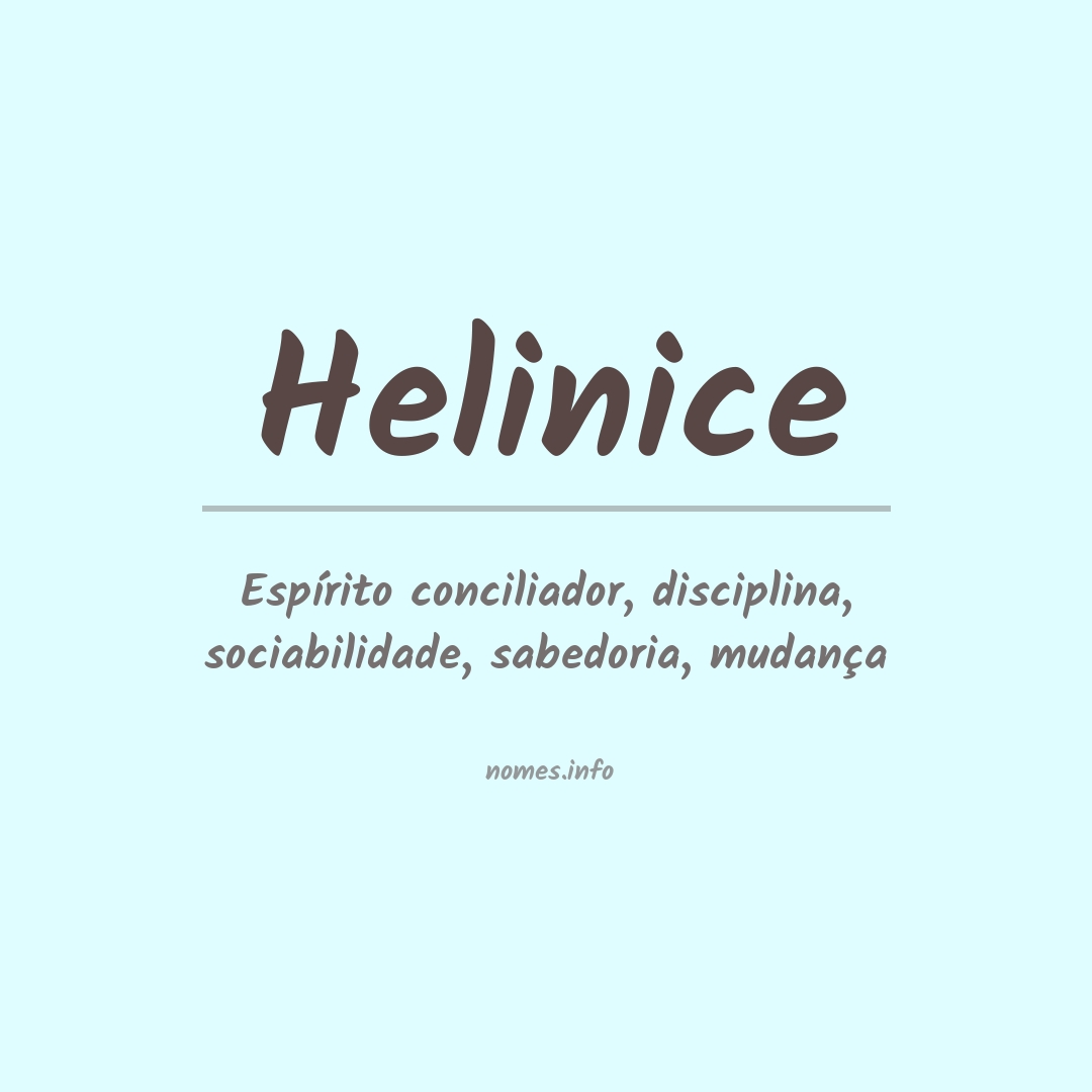 Significado do nome Helinice