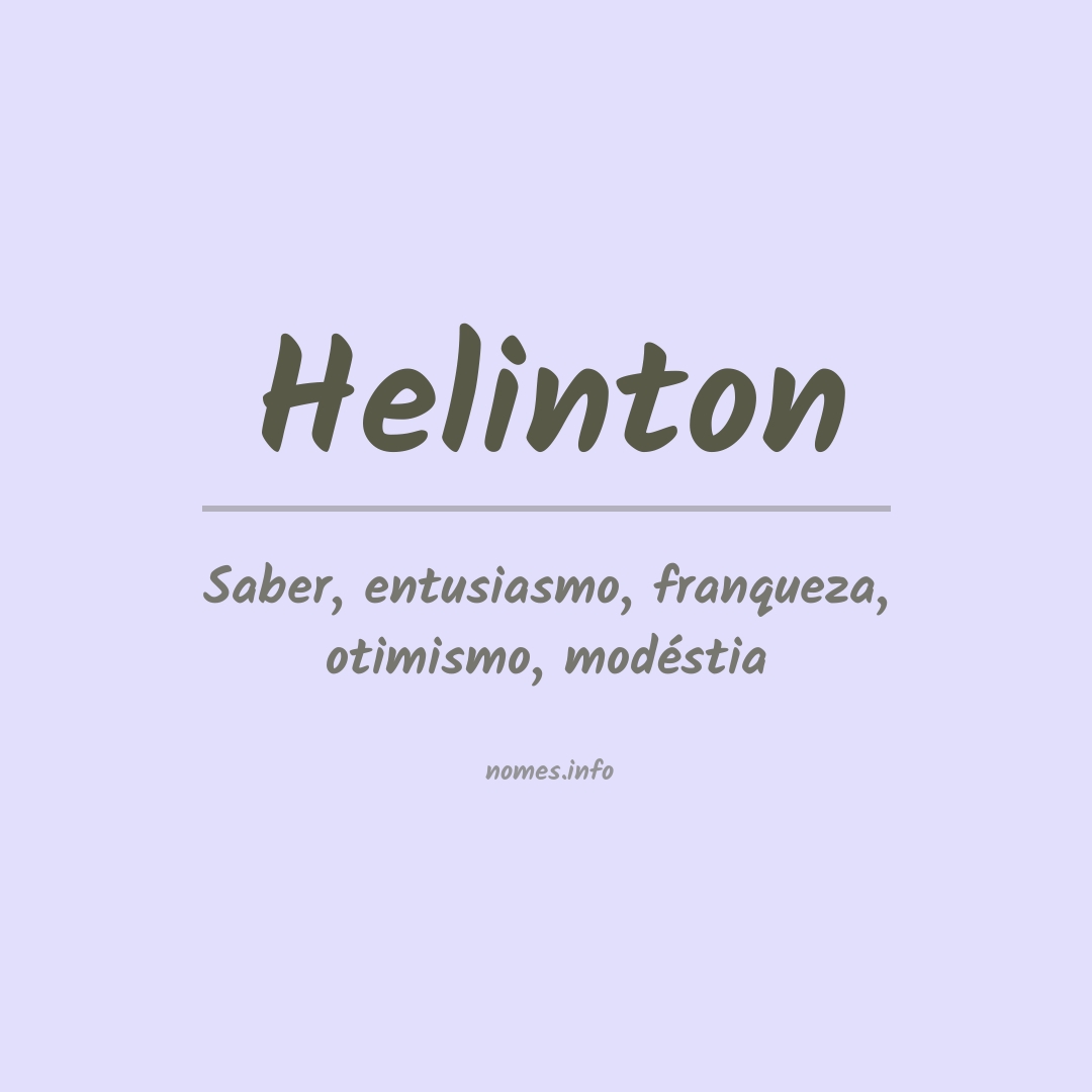 Significado do nome Helinton