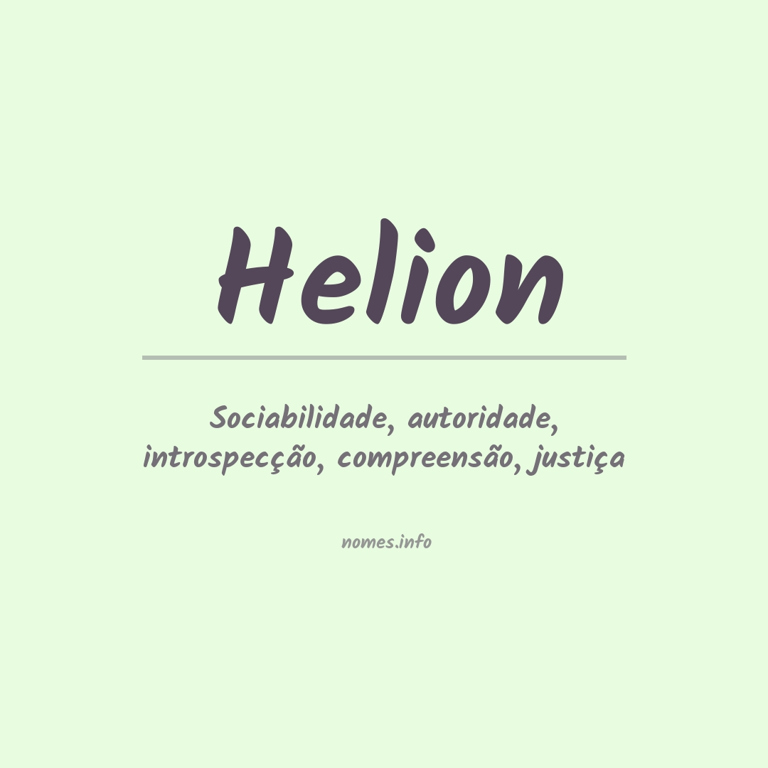 Significado do nome Helion