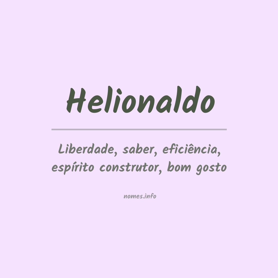 Significado do nome Helionaldo