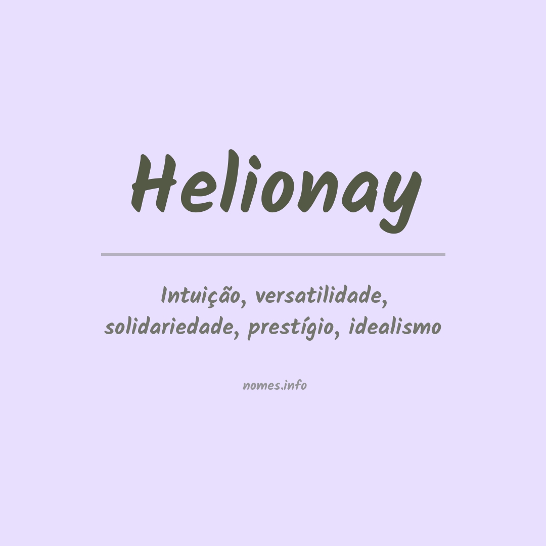 Significado do nome Helionay